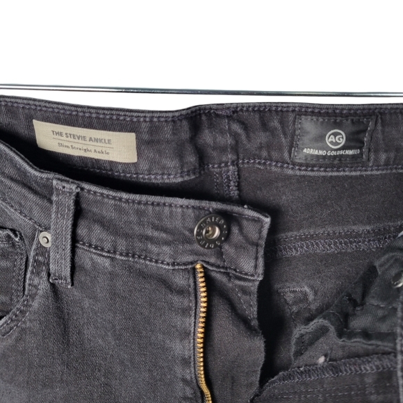 AG Adriano Goldschmied Stevie Ankle Slim Straight Black Jeans Women's Size 29 R - Picture 8 of 9